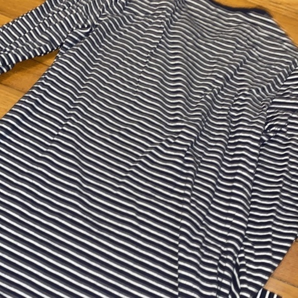 Michael Kors navy striped long sleeve top gold zippers slight signs of wear M. - Picture 5 of 5